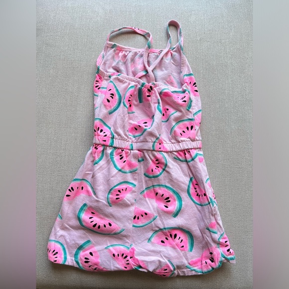 Jumping beans pink romper all day play dress watermelon print 2T EUC - Picture 2 of 4